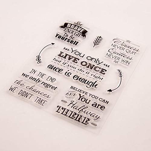 ARTFFEL Ambiente Vari Tipi di Carattere Inglese Frasi in Silicone Timbro Trasparente per Album Scrapbooking Fai da Te Decorazioni Decorazioni Decorazione Timbro di Gomma .Amichevole (Color : 1