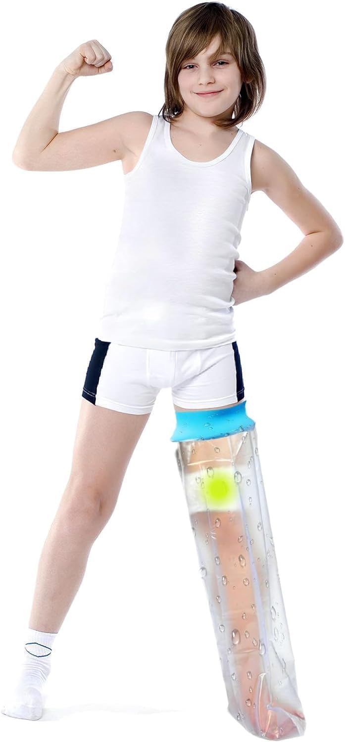 HDAKDDHG Teenager Waterproof Full Leg Cast Cover for Shower - Protects Leg Wounds, Burns, and Injuries - Reusable Watertight Bandage Protector