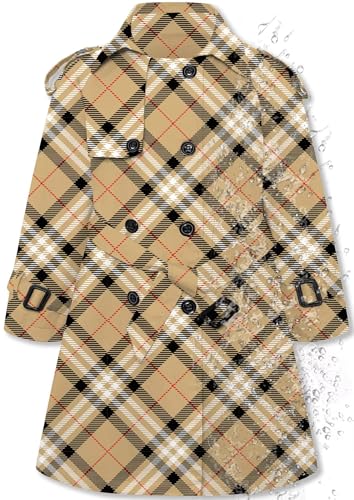 Image of Betusline Womens & Girls Waterproof Trench Coat Double Breasted Lapel Overcoat Outerwear, 3 Years - Women 2XL