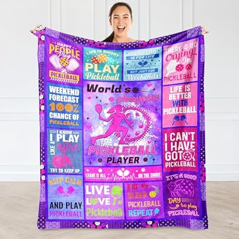 Pickleball Gifts for Women, Gifts for Pickleball Lovers, Pickleball Gifts Blanket, Pickleball Accessories Gifts for Women, Pickleball Decorations Bed Blanket 60"x 80" Cover