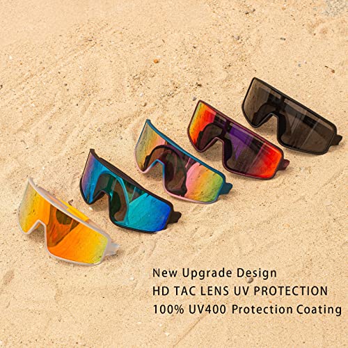 Image of MAXJULI Polarized Sunglasses for Men Women, Windproof Outdoor Sports Cycling Running UV400 Protection Sun Glasses 8121