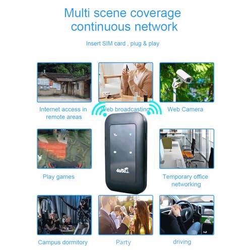 Image of LICAEVEY 4G WiFi Router, Micro SIM Card Slot 150Mbps 8 Users 2100mAh Battery Portable Mobile WiFi Hotspot, with High Speed Internet for Laptop Phone Computer Tablet (EU Standard)