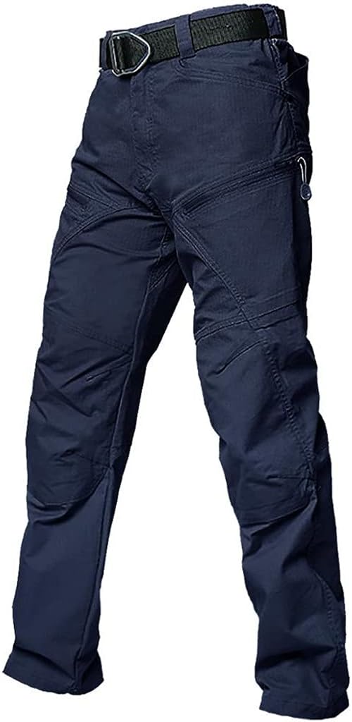 KEHAIOO Tactical Cargo Pants, Mens Summer Straight Combat Army Military Pants, Cotton Many Pockets Stretch Trousers