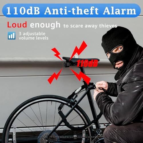 Image of NineLeaf Bike Alarms for Ebikes, Bike Alarm with Remote, 110dB Loud Bicycle Anti Theft Alarm Vibration Motion Sensor System, Bike Alarm USB C Rechargeable for Bicycles Ebike Motorcycle Scooter Car