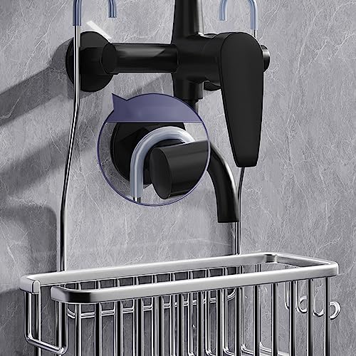 Étagère de douche suspendue sans perçage en acier argent pour cabine