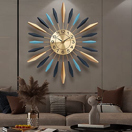 Large Wall Clock Metal Mid Century Decorative Wall Clock For Living Room Decor, 27.6 Inch Silent Battery Operated Big Wall Clocks Modern Home Wall Art For Bedroom,Kitchen,Dining Room,Hotels,Office #TOP6