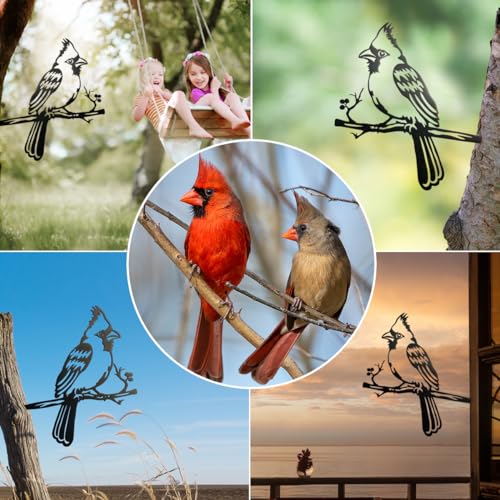 Metal-Bird-Christmas-Cardinal-Garden-DecorTree-Decor-Outdoor-Metal-Wall-Art-LargeCardinal-Gifts-Figurine-Unique-Yard-ArtGarden-Silhouette-Garden-Sculptures-and-Yard-Art Metal Bird Christmas Cardinal Garden DecorTree Decor Outdoor Metal Wall Art LargeCardinal Gifts Figurine Unique Yard ArtGarden Silhouette Garden Sculptures and Yard Art