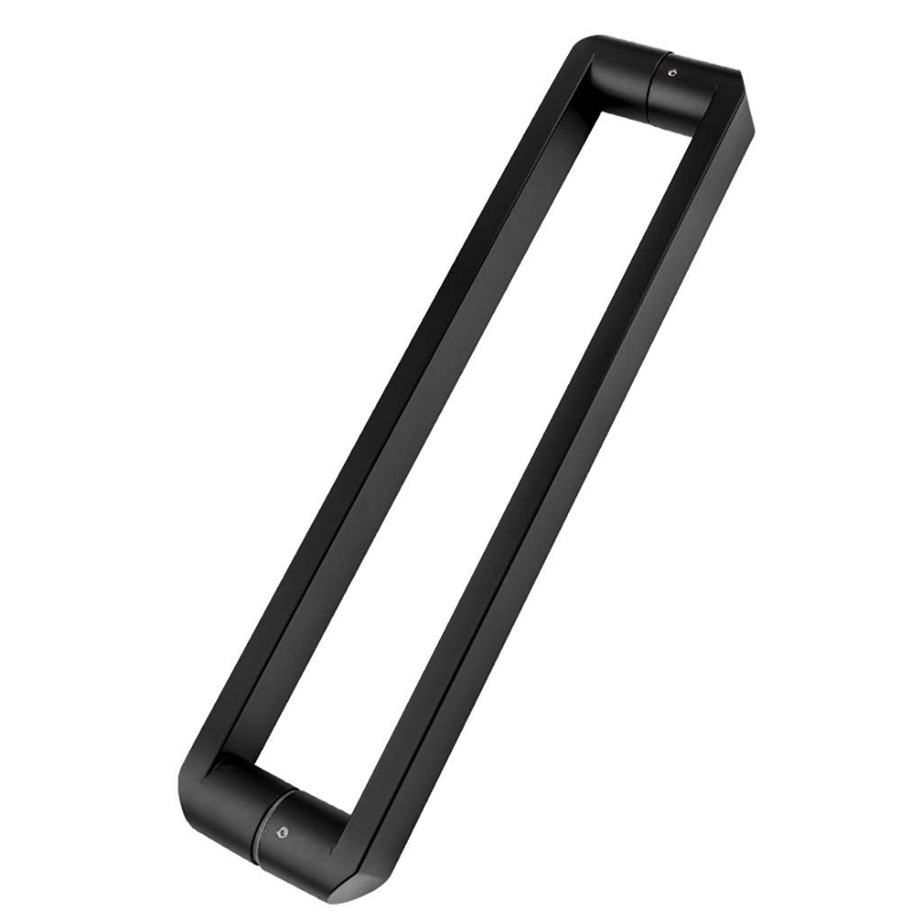 Wdsopk Black 304 Stainless Steel Square Tube Door Handle Office Push-Pull Door Handle/Bathroom Shower Room Glass Door Handle 9 Sizes,-Length315mm