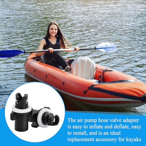 Culinavog 4 Stück Schlauchboot Ventile Schlauchadapter Stecker, Kajak Luftventil Adapter, Schwarz Kajak Pumpe Ventil Adapter, 21mm Boot Fußpumpe Schlauch Adapter für Schlauchboote, Surfbretter