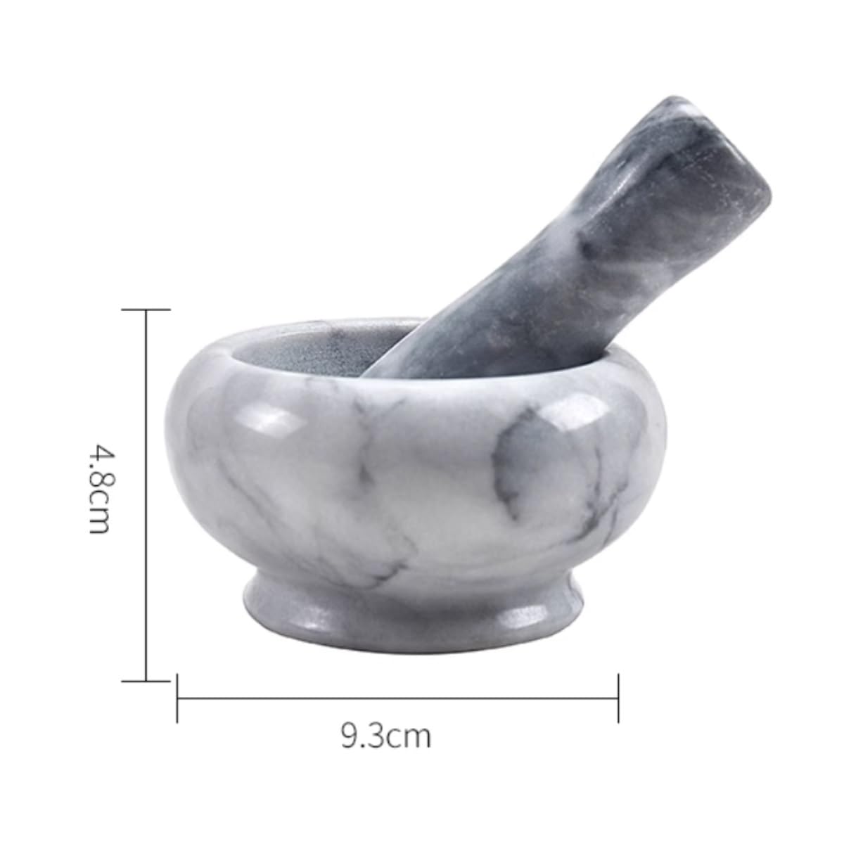 Pestello e mortaio， Set mortaio in marmo for pepe, aglio e zenzero(Black)