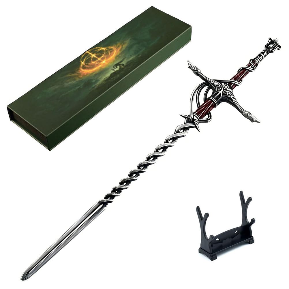 Elden Rings, Fire Knight's Greatsword Metalowa Figurka 30 cm Ze Stojakiem, Kolekcjonerska Figurka Fantasy, Dekoracja Na Biurko, Pomysł Na Prezent Dla Graczy I Kolekcjonerów