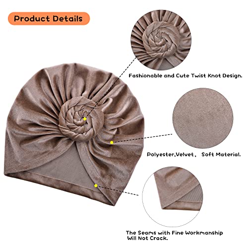 6Pcs Womens Turban Hat African Twist Knot Pre-Tied Headwrap For Women Bonnet Beanie Cap Headband For Female #TOP2
