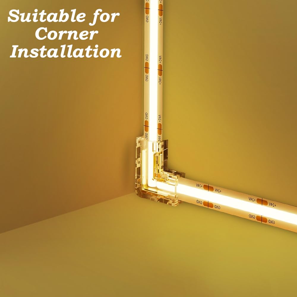 ShineBurky Connecteur Ruban LED 2 Broches, 10 Connecteurs Bande LED Fiche 6mm, Deux Pôles Câble De Connexion Rapide Pour Néon Bandeau Lumineux LED Strip