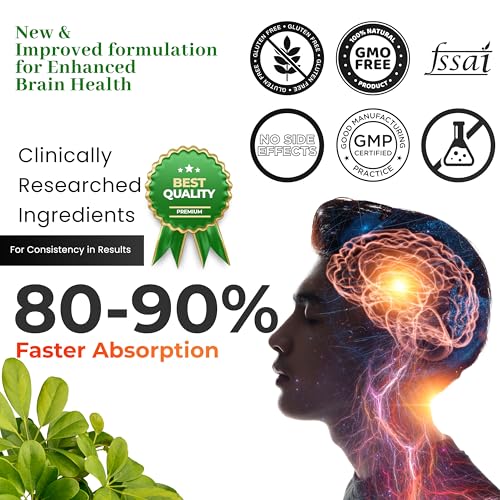 Image of HEALTH VEDA ORGANICS PRIVATE LIMITED Plant Based Brain Booster With Ginkgo Biloba & Brahmi I 120 Veg Capsules I Boosts Concentration & Learning Activities I For Both Men & Women (Pack Of 2)