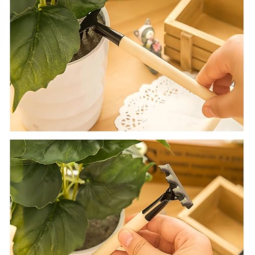 Set de 3 herramientas de jardín metal y madera miniatura 4