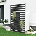 60" H x 38" W Air Conditioner Fence Screen Trash Can Privacy Fence Panels for Outside Unit, Pool Eequipment Enclosure, No Dig Backyard Fencing (Black)