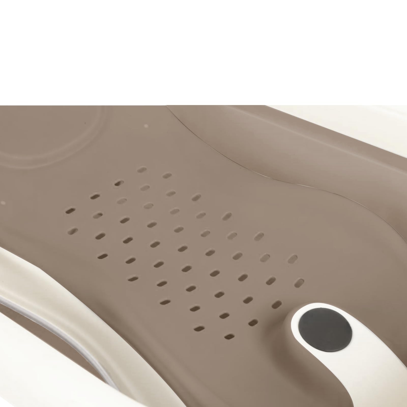 Faltbare Babybadewanne mit rutschfestem Kissen – Tragbares Design für Zuhause und Reisen – Baby-Babywanne zum Baden – zusammenklappbare Badewanne BB leicht zu reinigen – B-43 x 71 x 18,5 cm (Khaki)