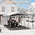 12x24 FT Metal Carport, Heavy Duty Galvanized Steel Roof Car Canopy with Reinforced Base, All-Weather Shelter Garage for Cars, Trucks, Vans, Boats, Tractors (Tall 8.5 FT Height)