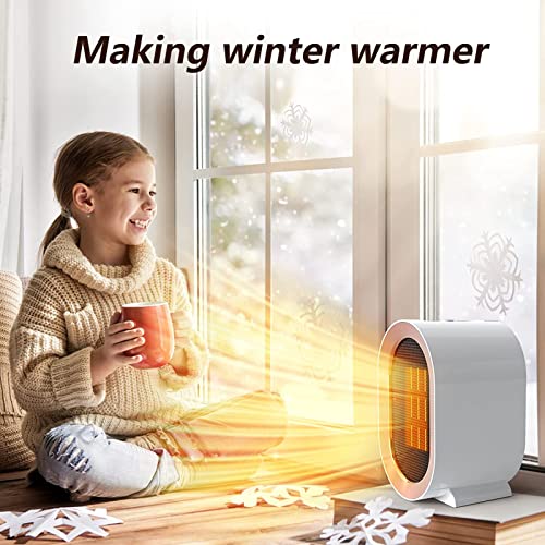 Verwarmingsventilator, 1200 W, energiebesparend, stil, 2 modi, oververhittingsbeveiliging en kantelbeveiliging, stille keramische ventilatorkachel voor kamer, badkamer, binnen (wit) - Afbeelding 6