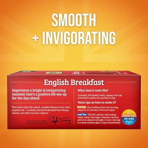 Twinings English Breakfast Black Tea Individually Wrapped Bags, 100 Count (Pack of 1), Smooth, Flavourful, and Robust, Caffeinated, Enjoy Hot or Iced, 100 Teabags - Image 3