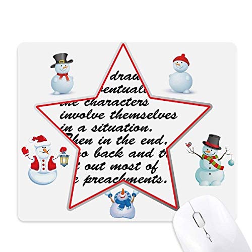 Tapis de souris de Noël bonhomme de neige tapis de bureau antidérapant hivernal