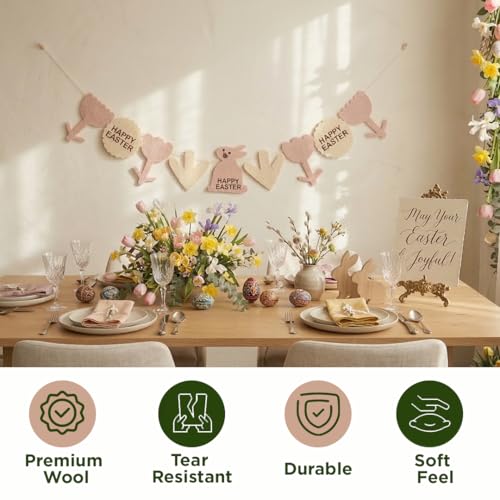Image of Folkulture Happy Easter Garland for Room Decor, 72 Inch Rabbit Garlands for Celestial Decor, Garlands for Decoration, Toddler Room Aesthetic Decor for Boho Wall, Gifts for Her