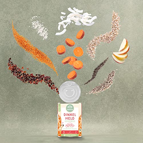 naftie veganes Hundefutter Bio Dinkel Held - Nassfutter Menü mit Dinkelflocken - purinarm - Diät-Futter - 6X 800g