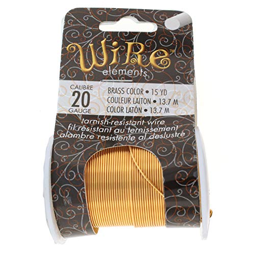 Image of The Beadsmith Wire Elements 20-Gauge Lacquered Tarnish-Resistant Copper Wire for Jewelry Making, 15 Yard, 13.72 Meter Spool (Brass Color)