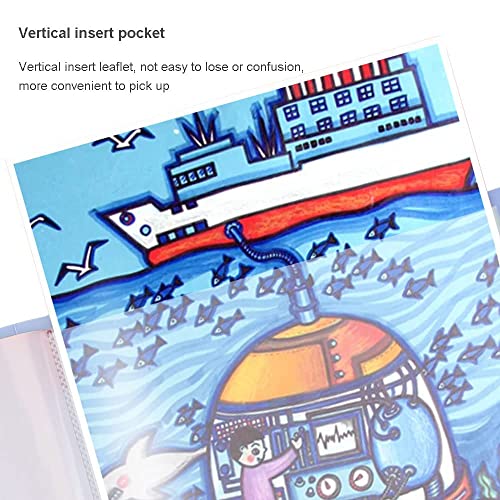 KASTWAVE A3 Diamond Painting Pictures Album, Diamond Painting Storage Presentation Book, Diamond Art Portfolio Folder with 30 Clear Pockets, Diamond Painting Art Protectors Portfolio (Blue,Pink)