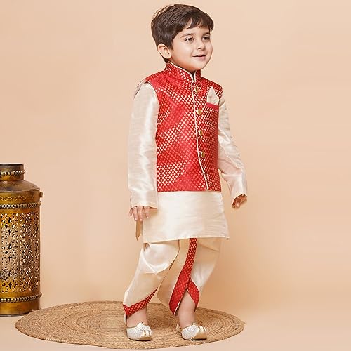 AJ DEZINES Kids Printed Kurta Dhoti Set for Boys Indian Traditional Party Wear Bollywood Style Wedding Dress || Diwali Outfit3
