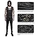 Punk Rave Rock Mens Dress Vest Leather Belt Cotton Casual Tank Tops Cross Strap Black Vest (S)