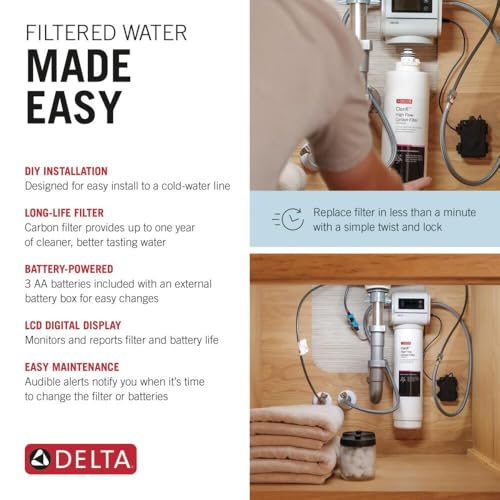 Image of Delta Clarifi High Flow Under Sink Water Filter System, Water Filter for Kitchen and Bathroom Sink Faucet, DWQ3501510