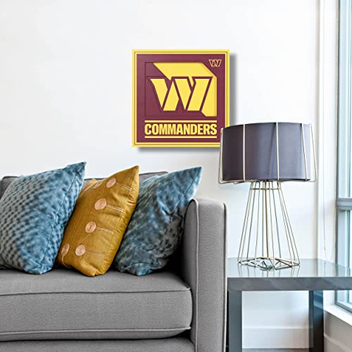 YouTheFan NFL Washington Commanders seria logo 3D sztuka ścienna - 30 x 30 cm