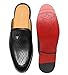 ELANROMAN Mule Loafers Men Fashion Backless Luxury Sandals Slip on Genuine Leather Shoes Black US 10