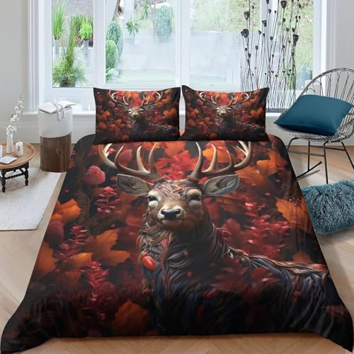 Housse de couette wapiti impression 3D parure lit microfibre - 2