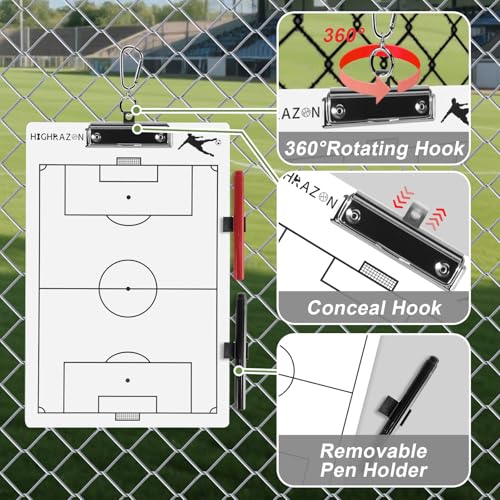 HIGHRAZON Soccer Coaches Clipboard, White Double-Sided Dry Erase Coach Clipboard, Soccer Whiteboard for Coaches, Lineup White Board with Marker for Coaches Gift by HIGHRAZON - Image 6