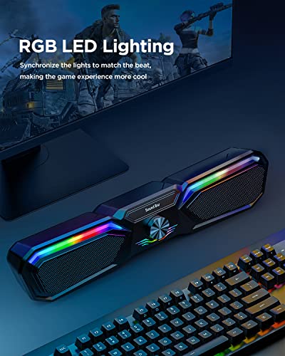 Computer Speakers For Desktop Monitor,Bluetooth Computer Soundbar, Dynamic Rgb Computer Sound Bar, Usb Powered Pc Speakers For Desktop, Hifi Stereo Gaming Speakers For Desktop, Super Stereo Sound #TOP1