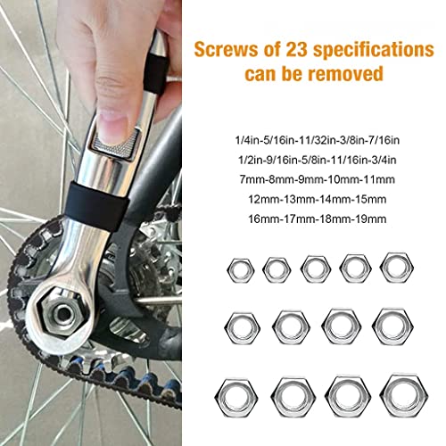 Image of Universal Wrench 23 In 1 Dual Head Metric Imperial Wrench Set Ratchet Adjustable Wrench 7-19 Mm Spanner Flexible Multifunctional Hand Tool for Car Repair