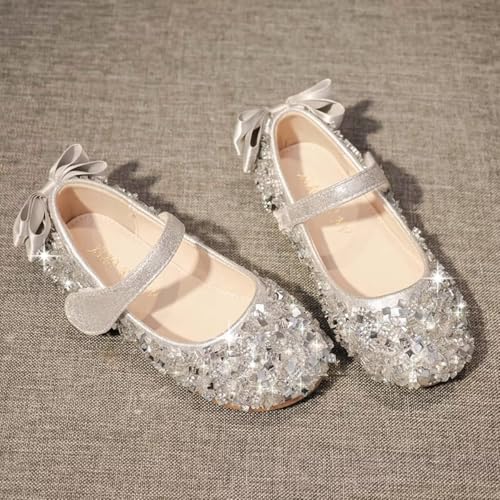 Toddler Girls Ballet Flats | Sparkle Dress Shoes with Bow for Wedding Flower Girl, Party, School Communion & Formal Occasions3