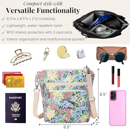 Image of Baggallini Modern Pocket Crossbody Bag for Women, 8.5 inchx8.5 inch Handbag Purse with RFID, Lightweight Water-Resistant