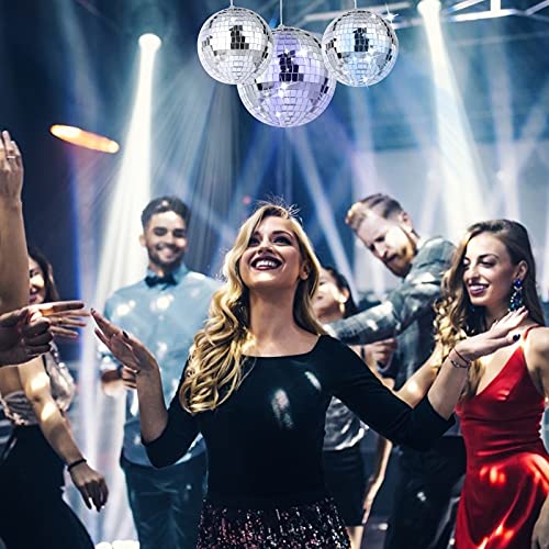 8 Pieces Mirror Disco Balls Silver Hanging Disco Light Mirror Ball For Retro Party, Fun Party, Home Bands Decorations #TOP3