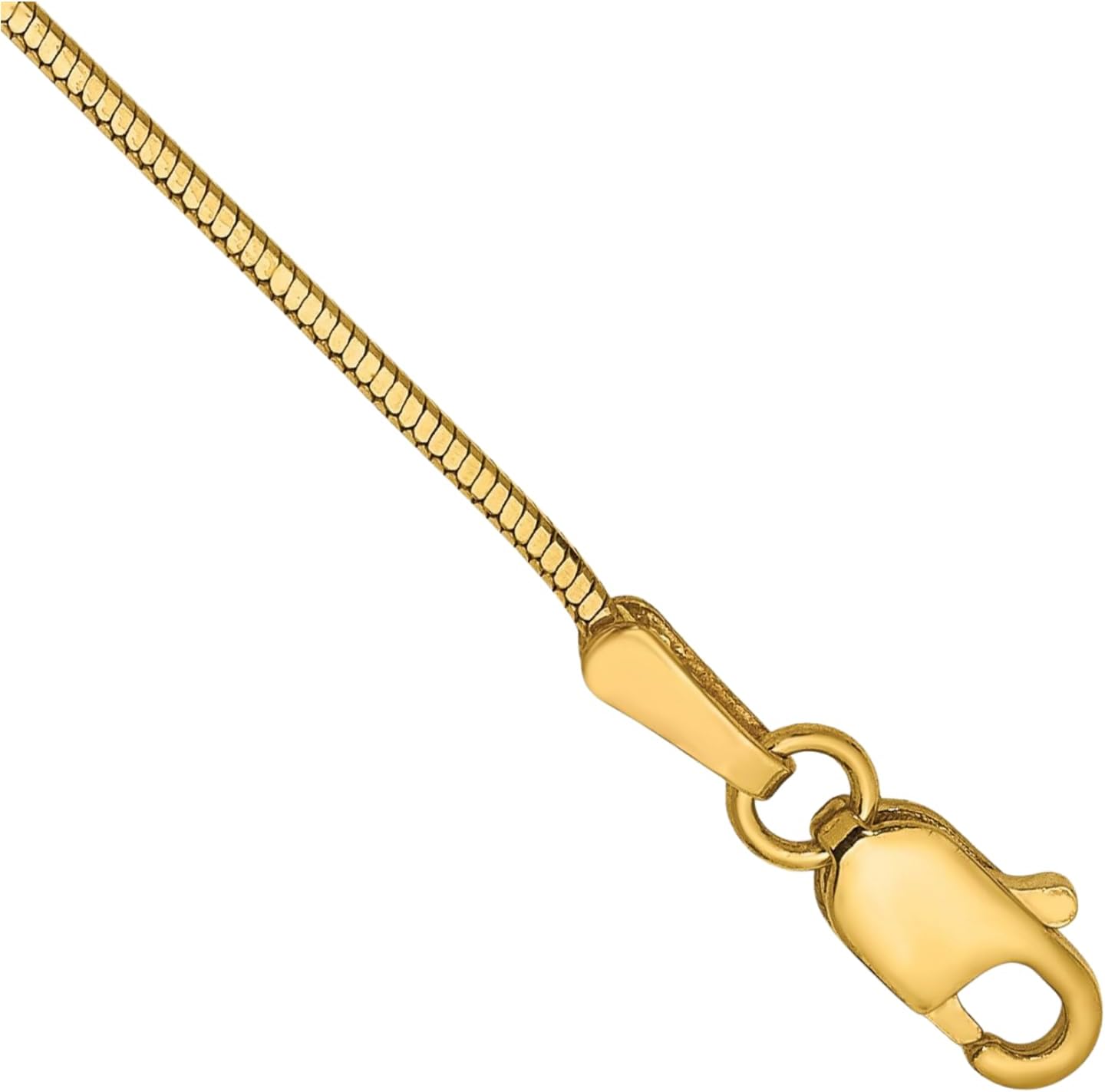 IceCarats 14K Solid Yellow Gold 0.9mm Dainty Snake Chain Octagonal Bracelet 7 inch Diamond Cut For Her