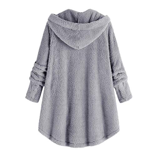 Oversized Fleece Jacket Women Hood Button up Fuzzy Sherpa Coat Casual Winter Warm Cute Shaggy Faux Fur Outwear Pocket4