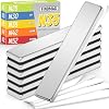 FINDMAG Rare Earth Bar Magnets, Neodymium Magnets with Double-Sided Adhesive, Rectangular Bar Magnet for Cabinet Doors, Curtains, Office, Craft, Office, Science, 60x10x3mm, 6 Pack - 12lbs