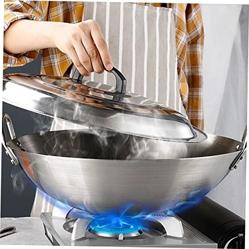 Wok de acero inoxidable con doble asa y borde liso miniatura 3
