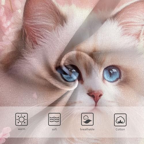 Cute Cat Pink Cherry Blooming Cute Panties Girl Girls Underwear Toddlers Cotton Cartoon Briefs Girls Undies 2t3