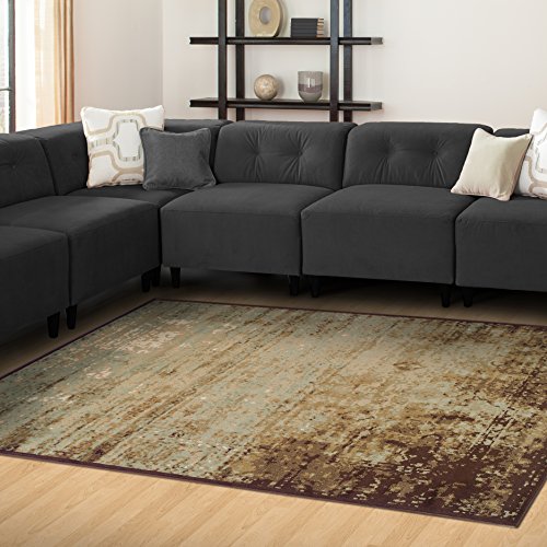 Superior Indoor Area Rug, Jute Backed Modern Abstract Rugs for