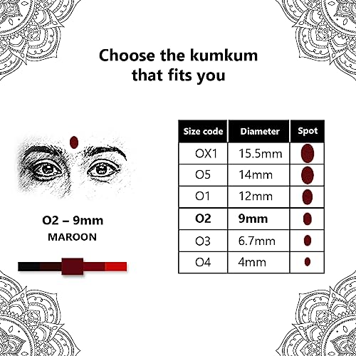 Image of Eyetex Pallavi Sticker Kumkum - Oval, O2 - Maroon, 20 Flaps, Breathable Fabric, No Gum Marks, Does not Irritate Skin