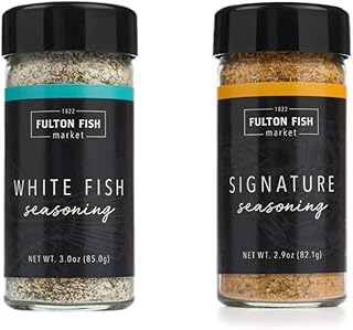 Fulton Fish Market Seafood Seasoning Bundle – White Fish Seasoning for Tilapia, Cod, Shrimp & Lobster (3oz) + Signature Seafood Rub for Salmon, Steak, Grilled Shrimp & Smoked Meats (2.9oz)