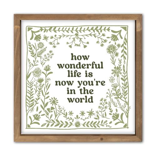 pechpell How Wonderful Life Is Now You're In The World Sign Nursery Decor